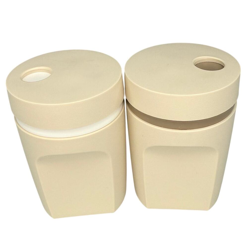 Vintage Tupperware Salt & Pepper Shaker Set Almond Bisque Made in USA 80s Retro